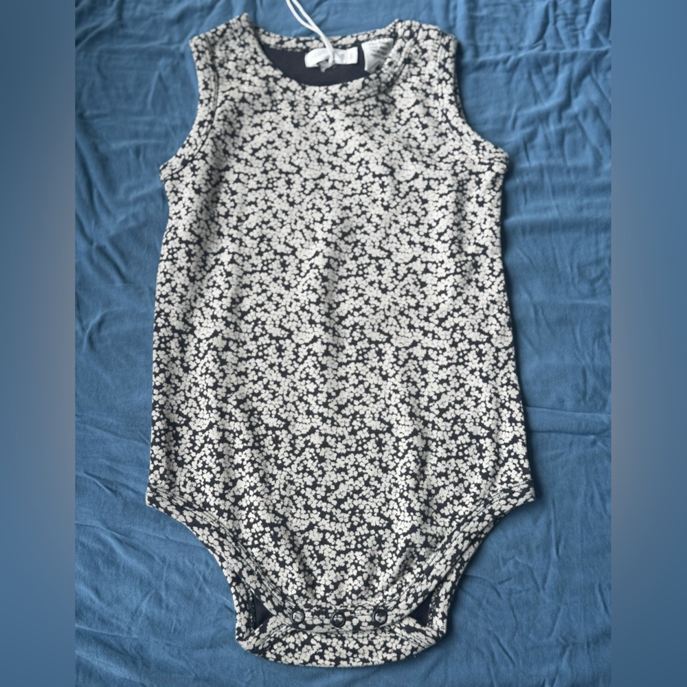 Jamie Kay navy/white Floral onesie